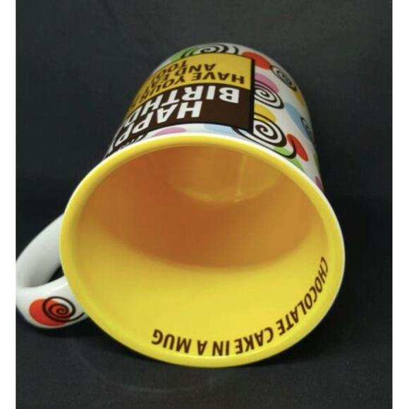 Mud Happy Birthday Coffee Mug Cup Ceramic Yellow 16 fl oz yellow white - Picture 4 of 7